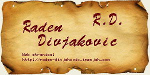 Raden Divjaković vizit kartica